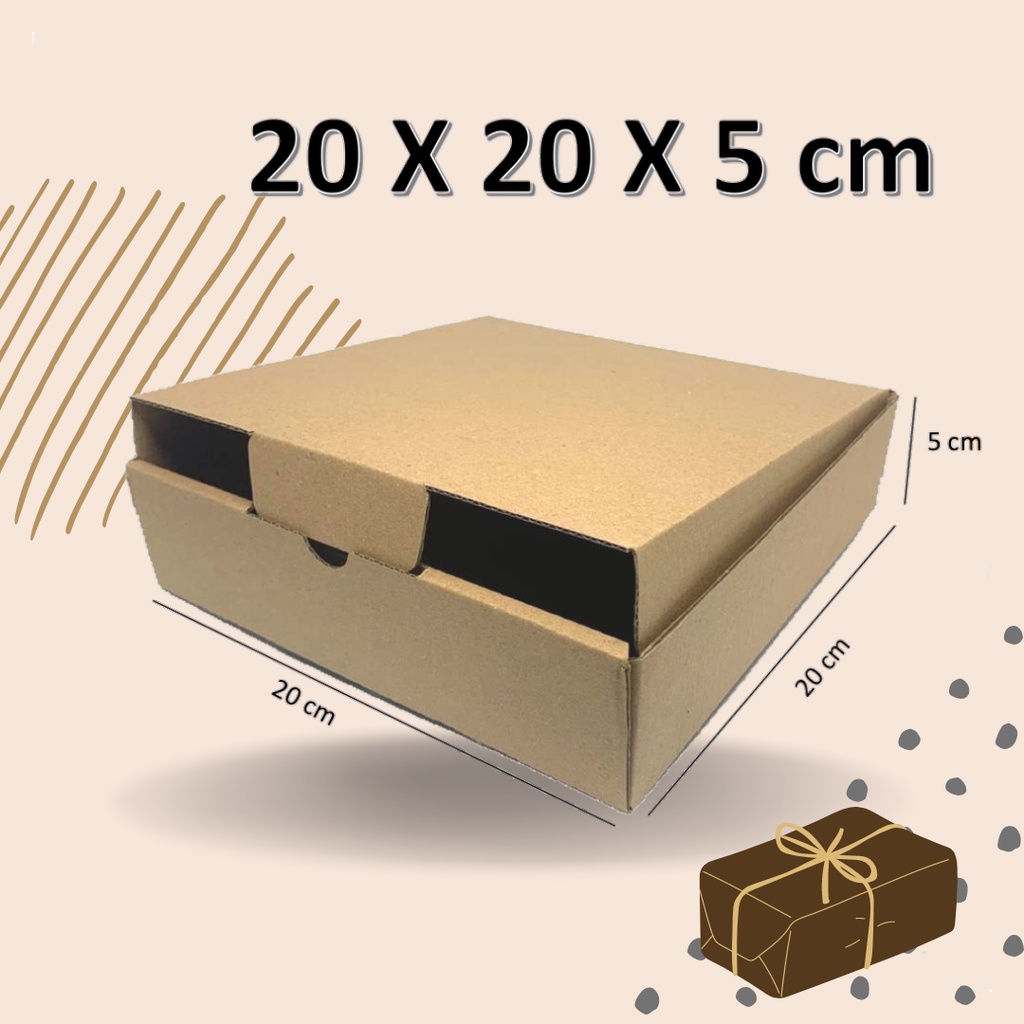 

Kardus BOX MOTIF 20x20x5 die cut untuk giftbox baju / kue brownies