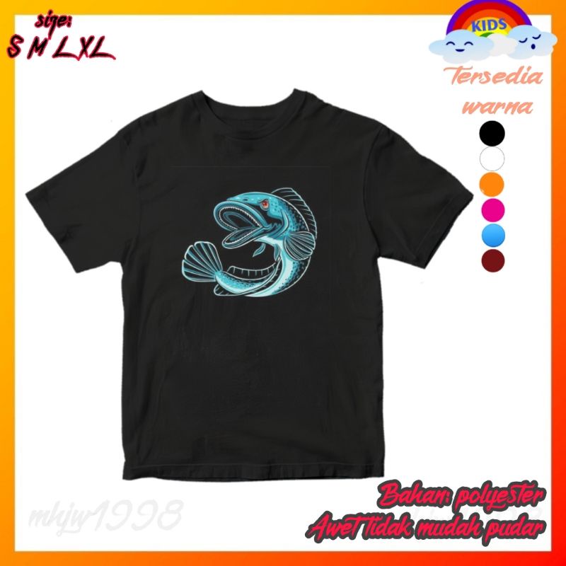 IKAN CHANNA Baju Anak CHANNA Auranti/Baju CHANNA snakehead Anak/Kaos CHANNA snakehead fish Anak/Kaos