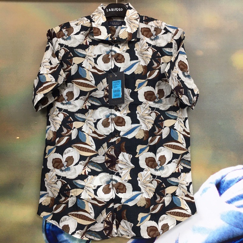 Larusso / Kemeja Printing / Kemeja Lengan Pendek Pria