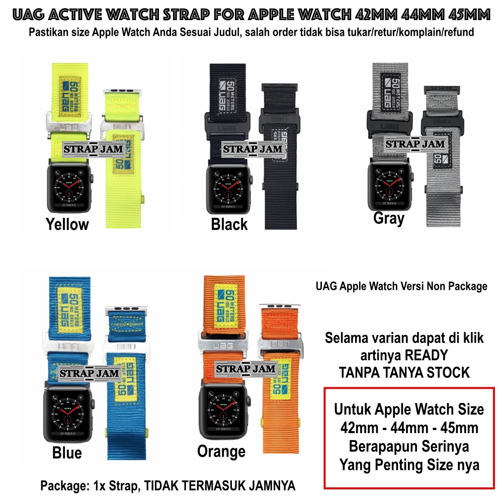 UAG Active Tali Jam Apple Watch 42mm 44mm 45mm - Strap Cowok Nilon Lebar 30mm Keren