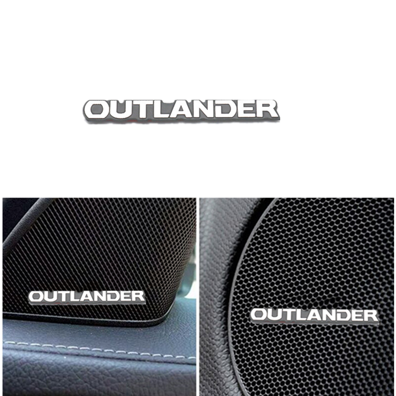 4 buah 3D Mobil Styling Stiker Aluminium interior Speaker audio Lencana untuk Mitsubishi Outlander