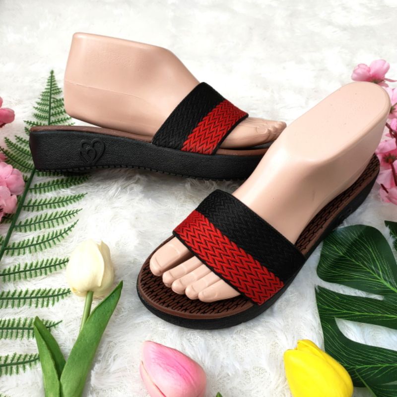 sandal wanita turki cantik. sol love elegant 3cm ringan. motif 2 warna. Felonie MRJ 01