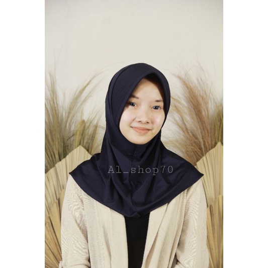 Bergo Jersey premium / hijab sporty pendek / hijab sporty salur (PET BESAR LINEAR)-1