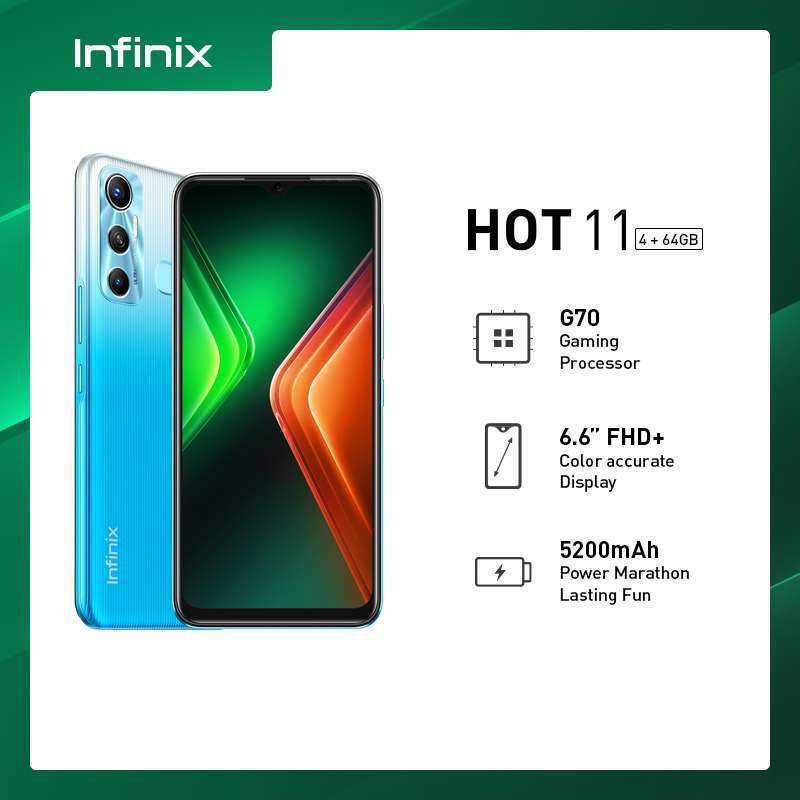 Infinix Hot 11 Smartphone [4GB/64GB] Garansi Resmi 1 Tahun
