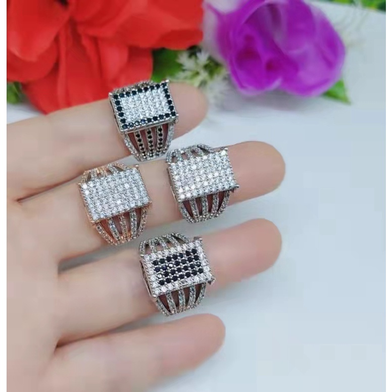 Cincin Xuping Mata Full Lapis Emas Perhiasan A-D