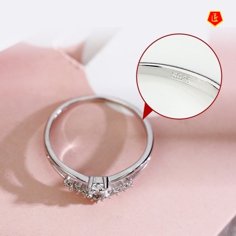 [Ready Stock]Simple Fashion Creative V-Shaped Diamond Ring