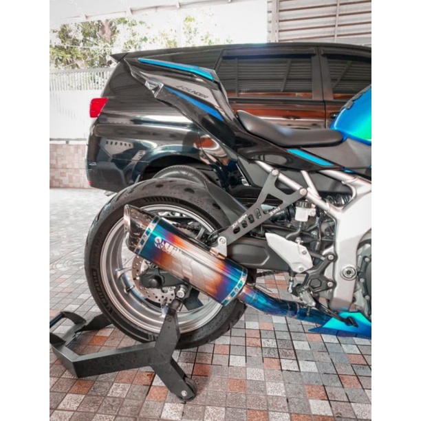 knalpot villan mv1 blue header blue fullsystem zx250 zx25rr
