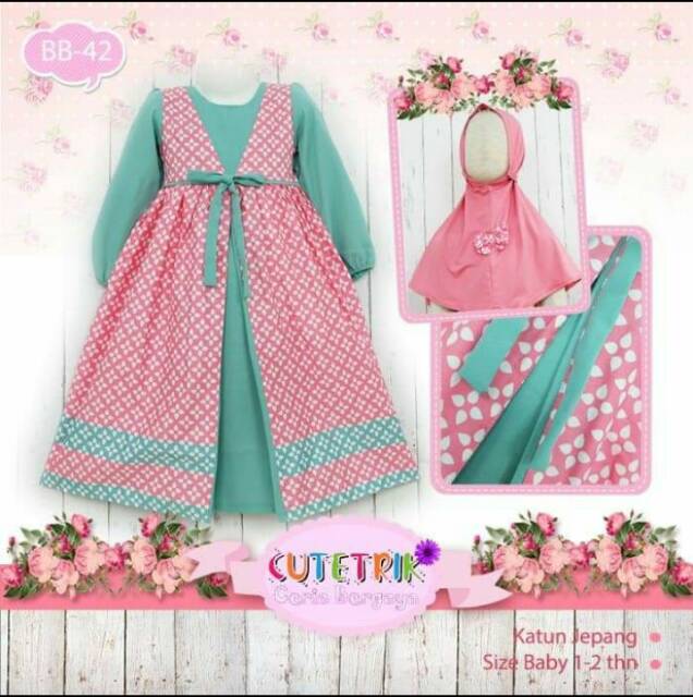 Set Gamis Anak Kombinasi Model Rompi By Cutetrik Shopee Indonesia