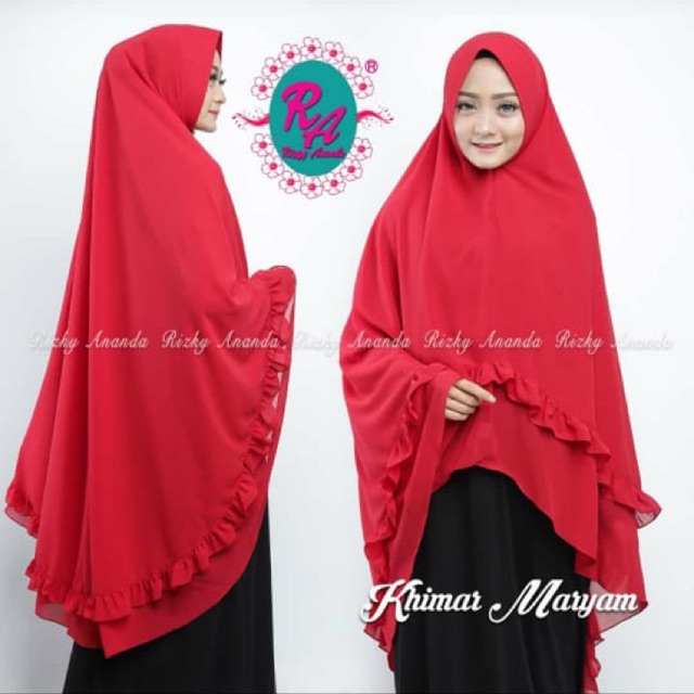 Syar'i Khimar Rizqy Ananda Ori Pakaian Wanita Muslim Kerudung Perempuan Jilbab Gamis Syari Panjang