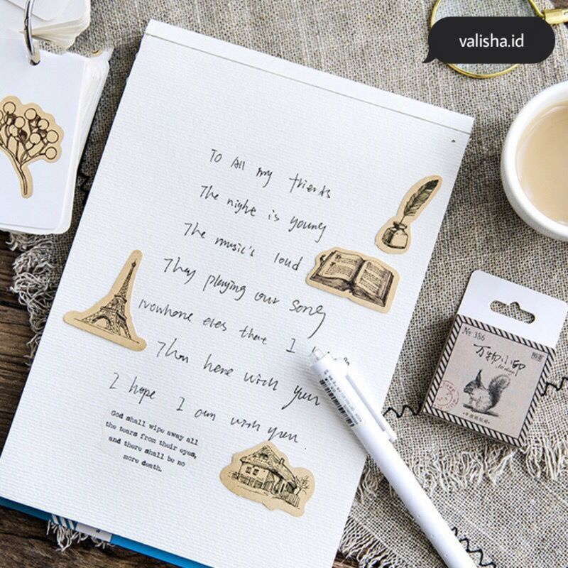 

46pcs Stiker Motif Hewan Lucu Untuk Dekorasi Diary Journaling Scrapbook