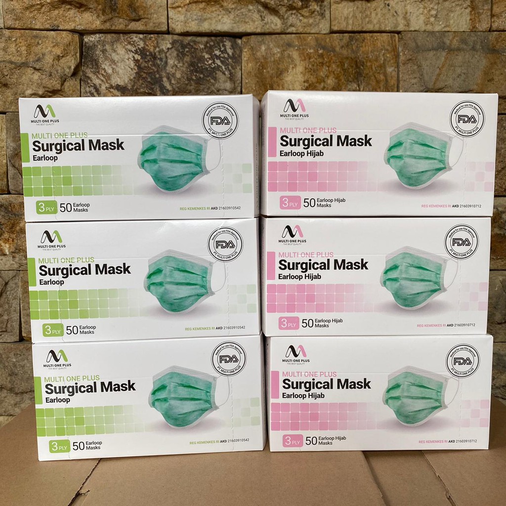 Multi One Plus - Masker Medis Surgical Mask 3ply isi 50