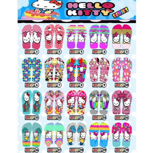 Sandal Custom Nama Karakter Hellokitty Anak/Dewasa Free Custom Suka Suka