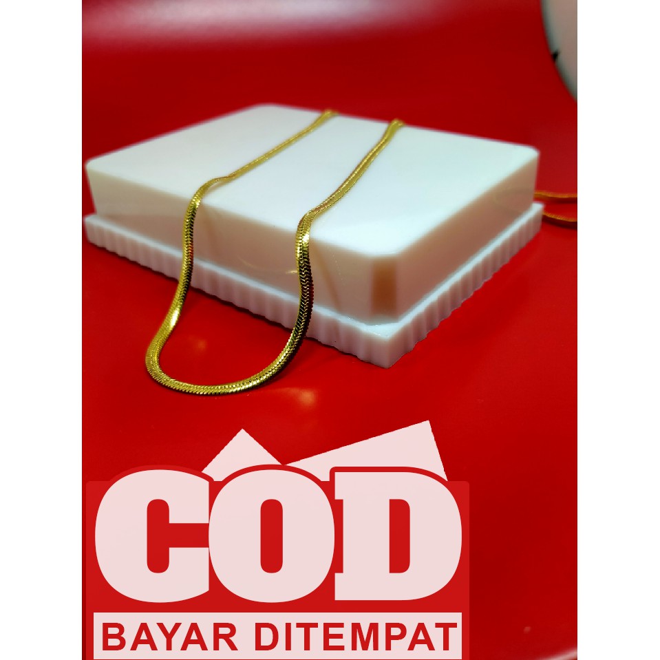 Kalung Titanium Gold Pipih