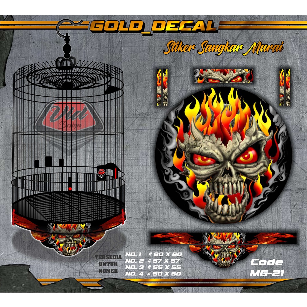 Decal  Sangkar Murai Stiker Kandang Murai Kandang Burung Bulat Radja No 1234