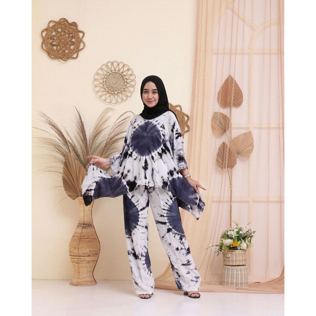 SETELAN RAYON TIE DYE TIE DYE SHIBORI JUMBO RAYON TEBAL ADEM ONE SET TIE DYE BUSUI RESLETING