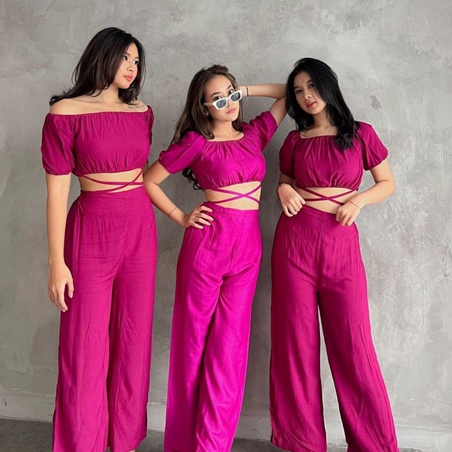 SAKULO SET / One Set Rayon-Shocking Pink