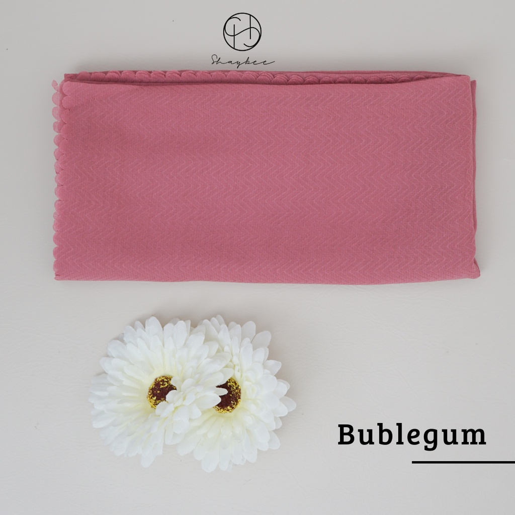 Hijab Potton Venus Segiempat | Bahan Pollycotton Venus | Hijab Daily By Shaybee.id-Bublegum