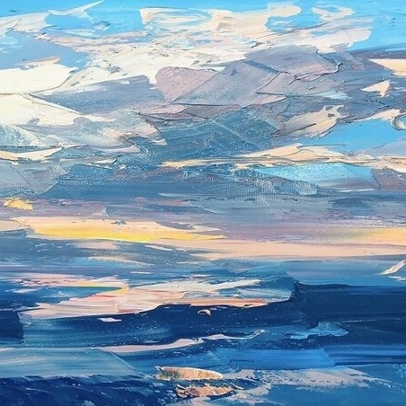 Lukisan laut Biru - Samudera Biru yang Luas dan Indah