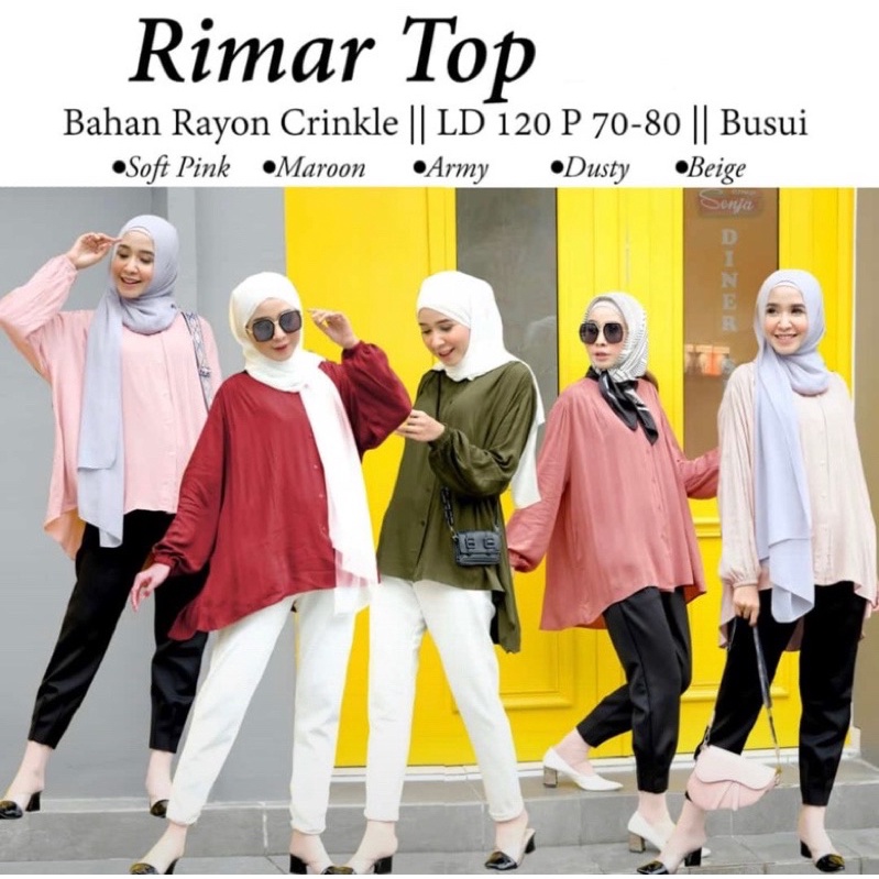 rimar top | kemeja rayon crinkle