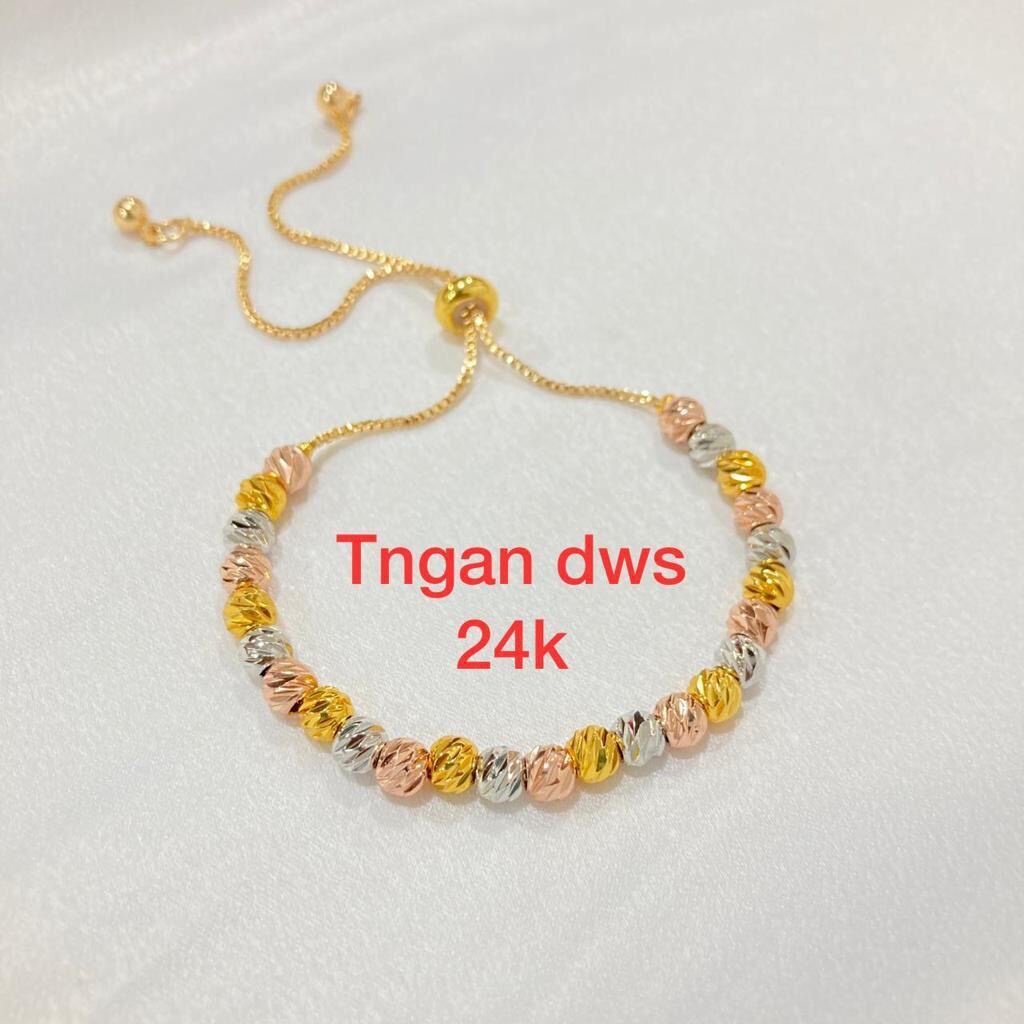 Gelang serut bola conbinasi lapis emas 24k xuping