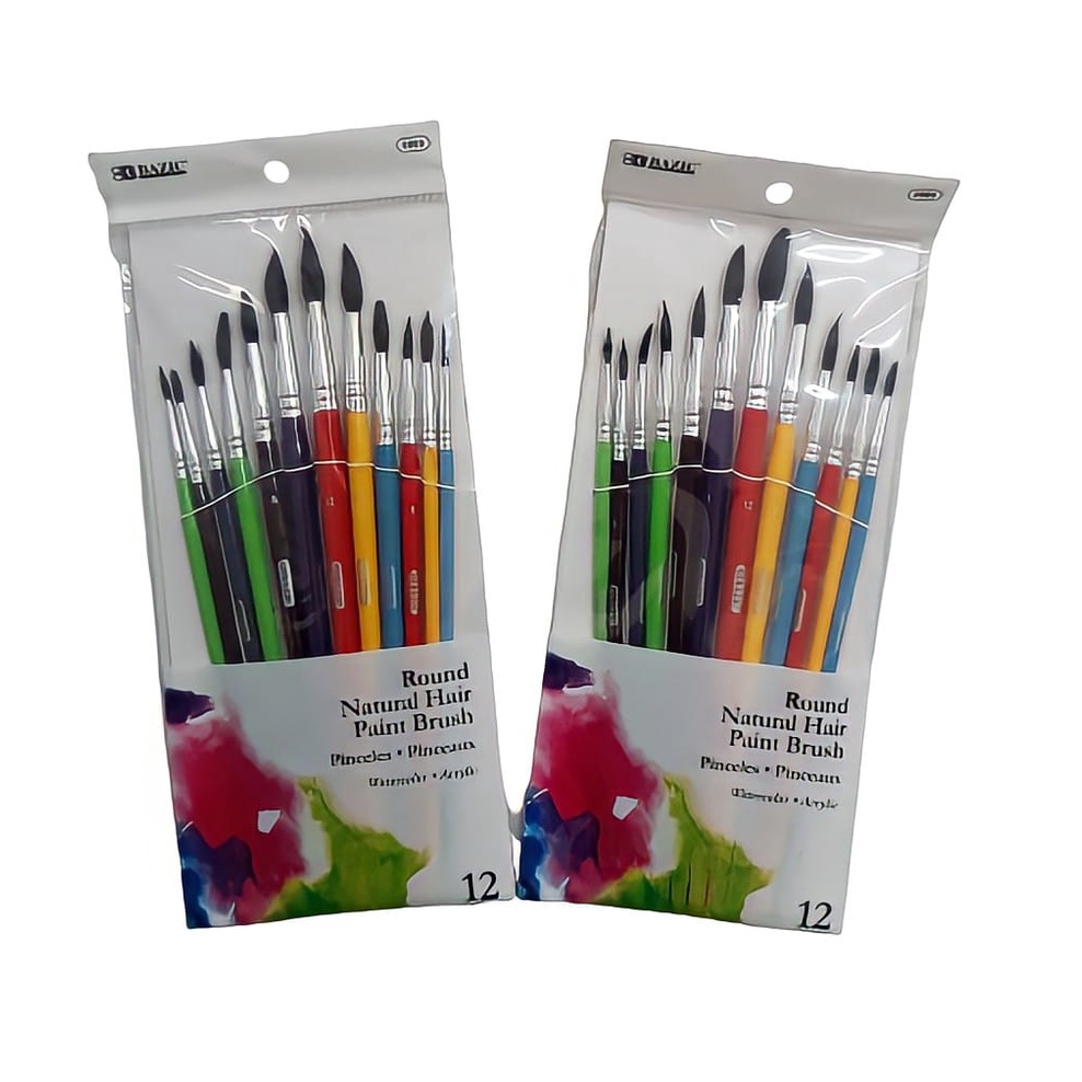 

KUAS LUKIS 12 KUAS LUKIS KUAS CAT AIR PAINT BRUSH BULU HITAM MULTIPURPOSE