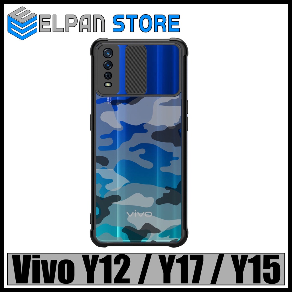 Case Vivo Y12 / Y15 / Y17 Softcase Slide Army Camera Protect Cover Slide Armor Bumper