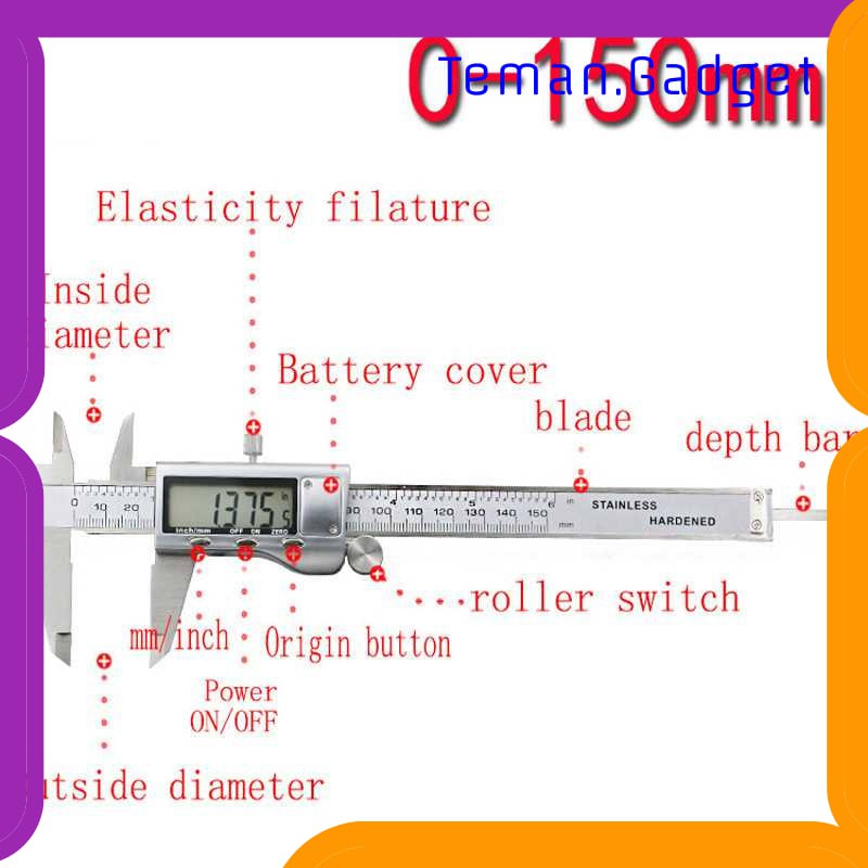 TG-DE032 Taffware Jangka Sorong Digital LCD Vernier Caliper Micrometer SH20