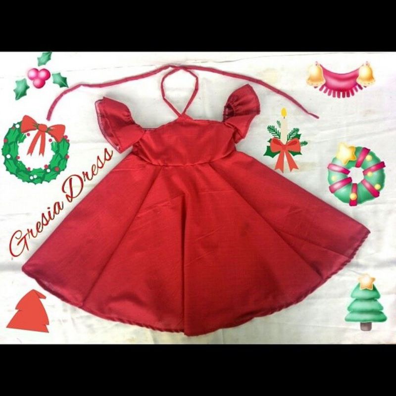 gresia dress / dress natal anak murah / dress anak perempuan /gaun natal /kostum natal anak murah / baju natal anak murah