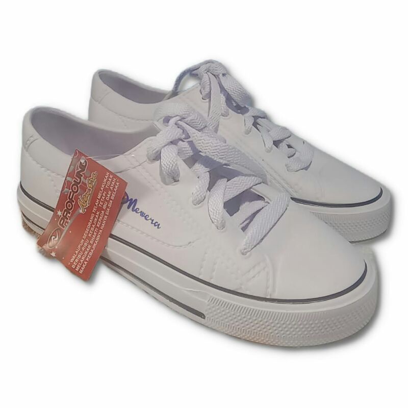 New Era 9031 - Sepatu Karet Putih Tali Bahan Pylon / Sepatu Putih Karet Sneaker Wanita