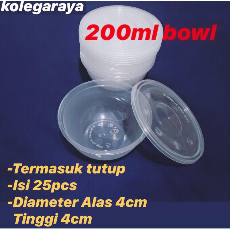 Kotak MakanThinwall Plastik OTB 200ML Model Bowl Mangkuk