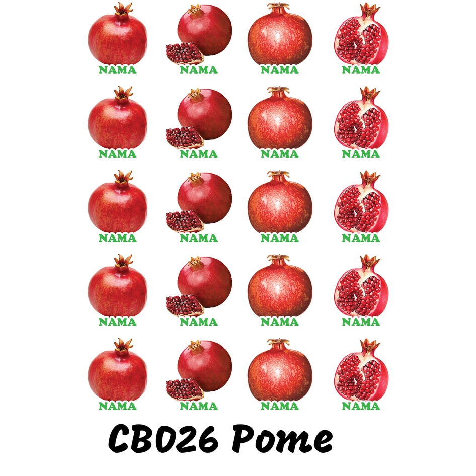 

Sticker Nama Cutting Label Waterproof Tahan Air Pome (CB026)