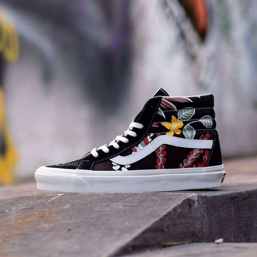 SEPATU SNEAKERS VANS SK8-HI 38 DX OG ALOHA BLACK