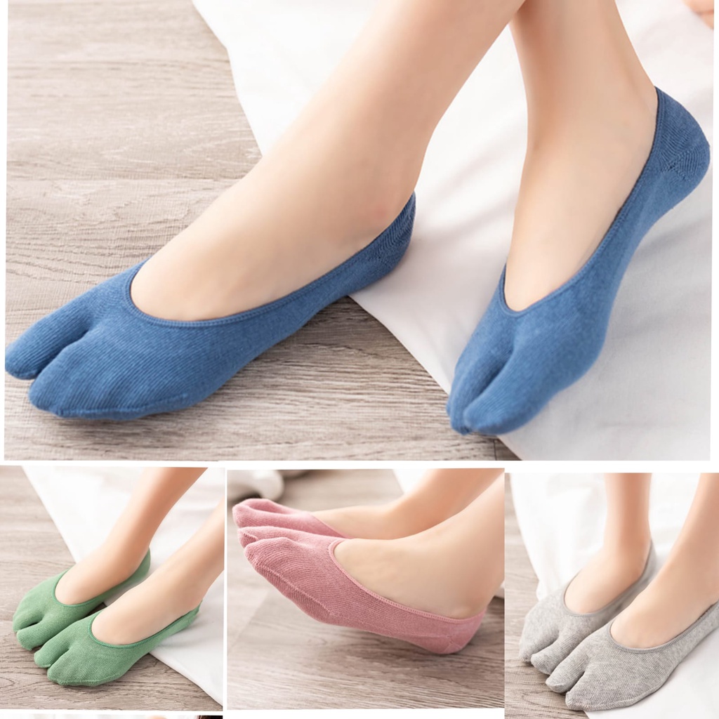 Kaos Kaki Jempol Invisible Dua Jari Gaya Jepang Unisex Import Kaus Kaki Tapak Jempol Flat Shoes Sneakers Invisible Socks