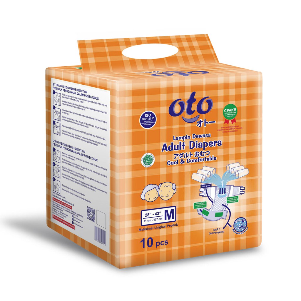 Promo Harga OTO Adult Diapers M10 10 pcs - Shopee