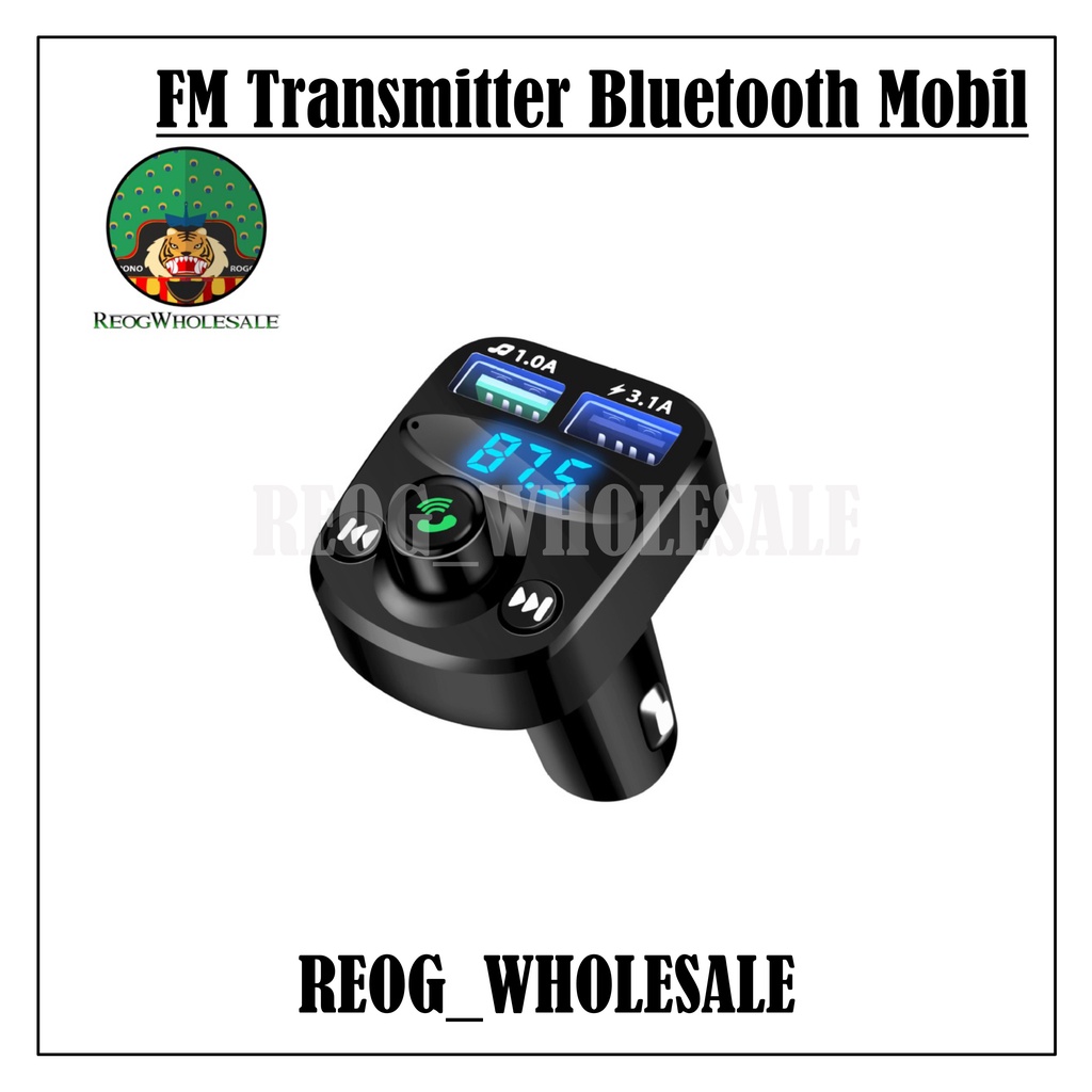 FM Transmitter Bluetooth Modulator Mobil Car Charger Dual Port USB + MP3 Player + Aux 5.0 TF Slot