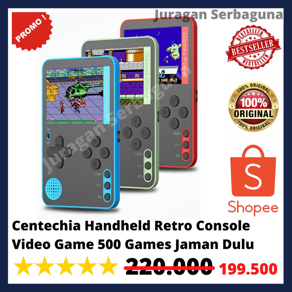 Centechia Handheld Retro Console Video Game 500 Games Game Jaman Dulu