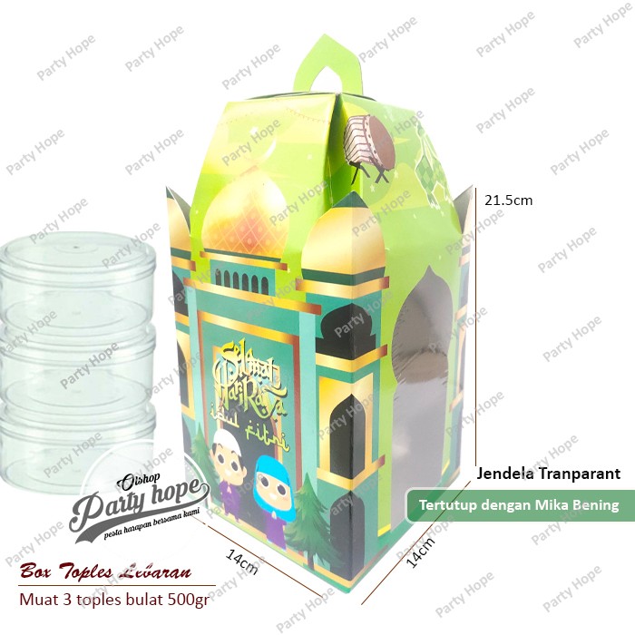

kotak parsel Idul Fitri 3 toples / toples Box Lebaran Packaging Hampers lebaran premium