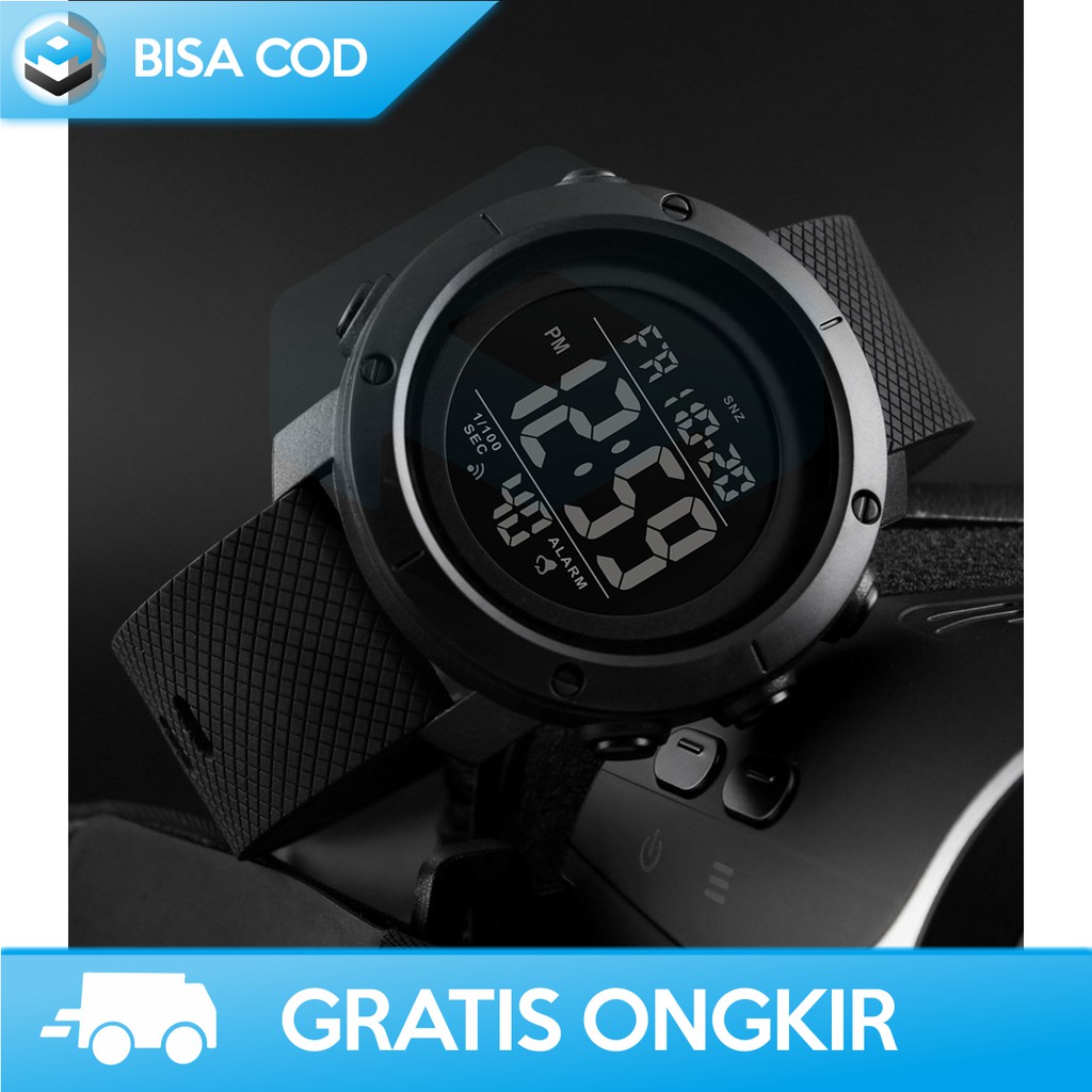 JAM TANGAN PRIA DIGITAL SKMEI 1434 WATER RESISTANT - JAM TANGAN DIGITAL KARET PRIA MURAH BERGARANSI