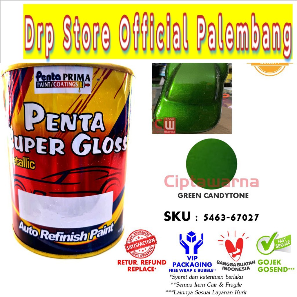 Cat Penta Super Gloss GREEN HIJAU CANDY CANDYTONE 1 Liter