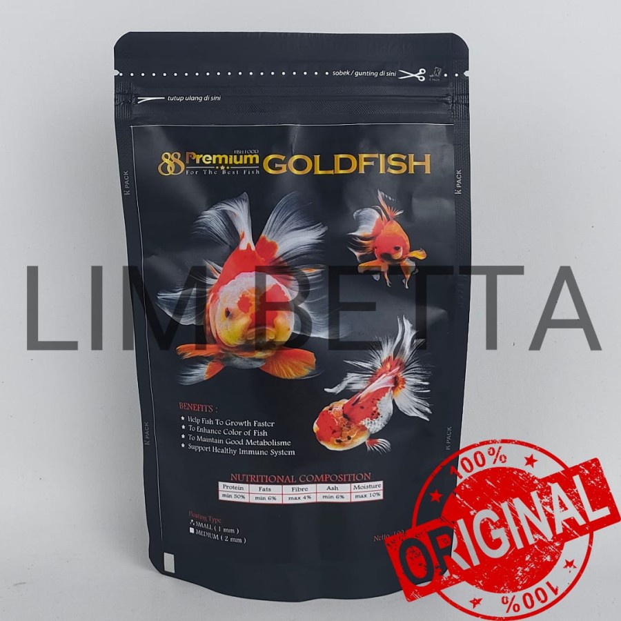 PREMIUM 88 GOLDFISH 1 MM / PELLET KOKI 100 GRAM / MAKANAN KOKI