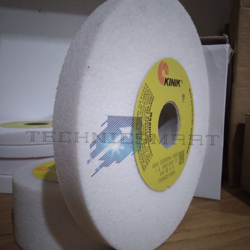 Batu gerinda duduk 7 inch Grit 46 Kinik 180 x 19 x 31.75 WA 46 KV