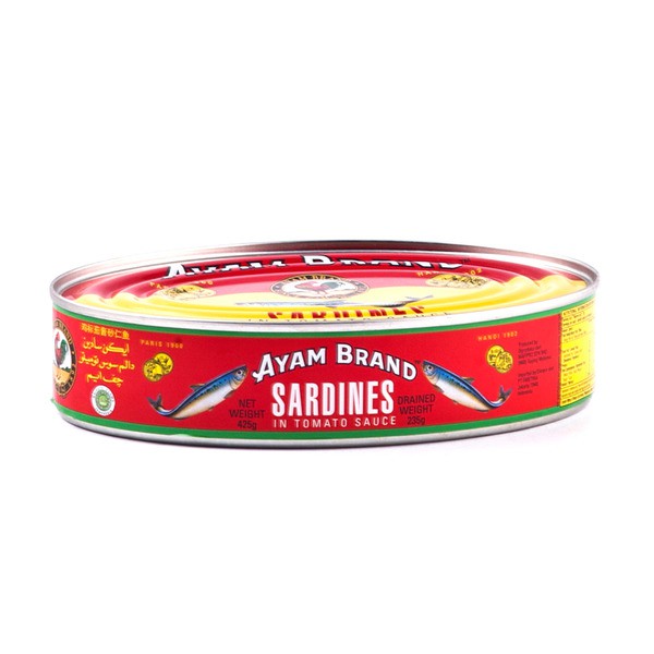 

AYAM BRAND Sardines Tomato Sauce 425gr Ikan Sarden Saus Tomat Kalengan