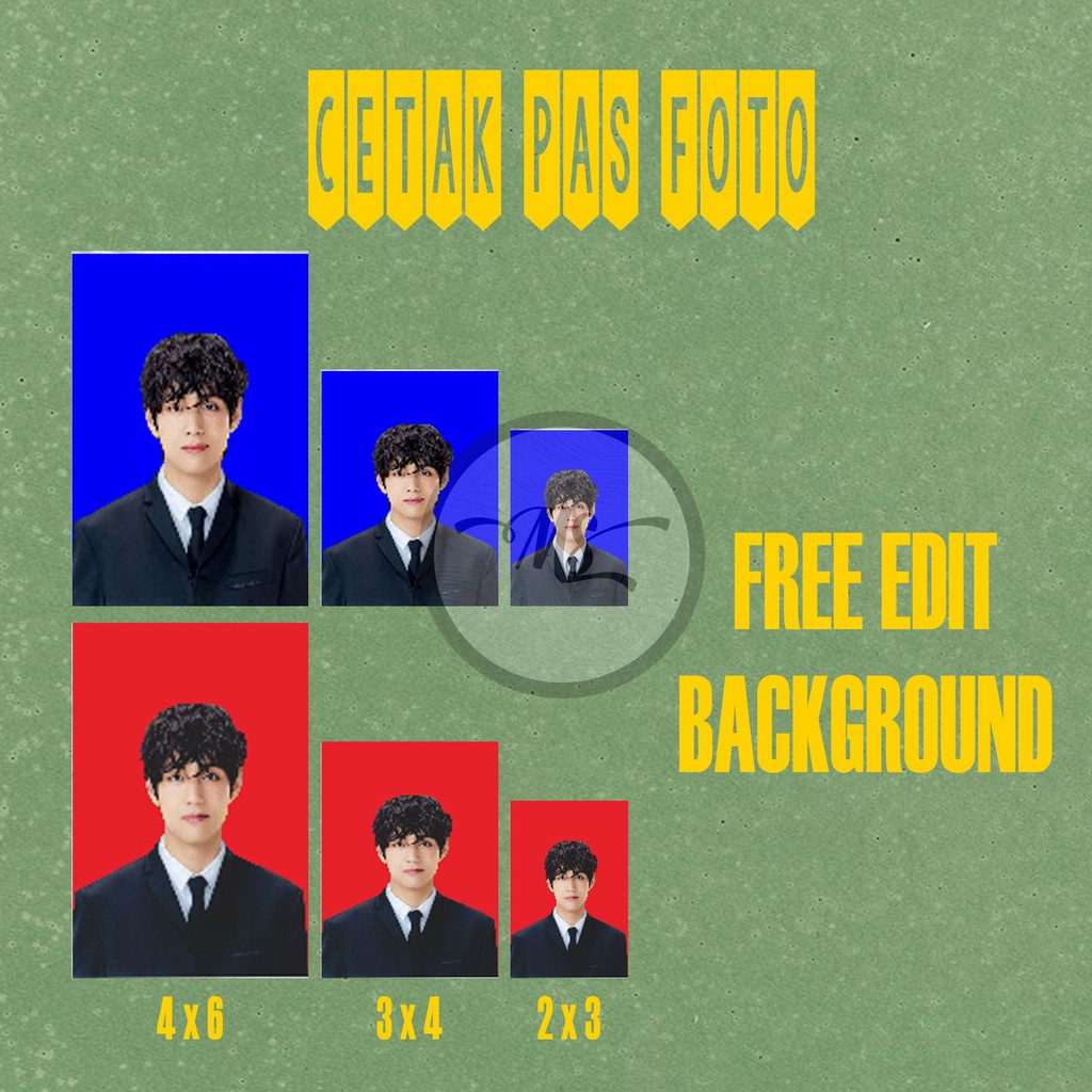 Jasa Cetak Pas Foto terjangkau 2x3 3x4 4x6 Glossy BEBAS GANTI BACKGROUND