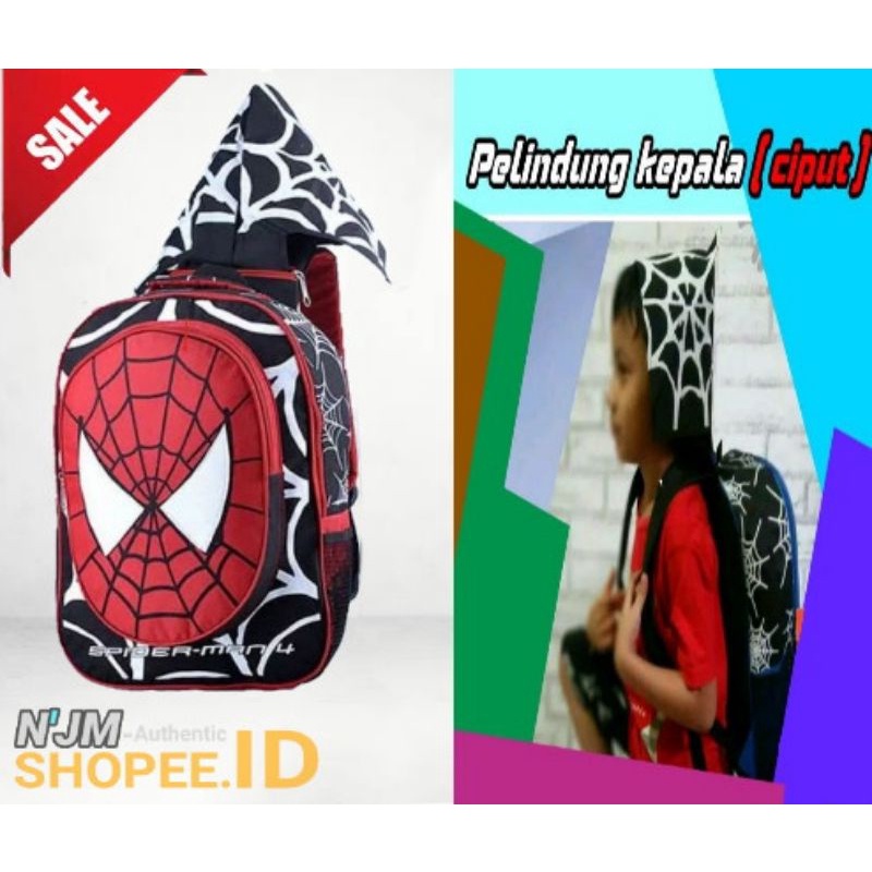 TAS SPIDERMAN TAS RANSEL ANAK LAKI LAKI-TAS ANAK SD/TK-TAS RANSEL SPIDERMAN CIPUT