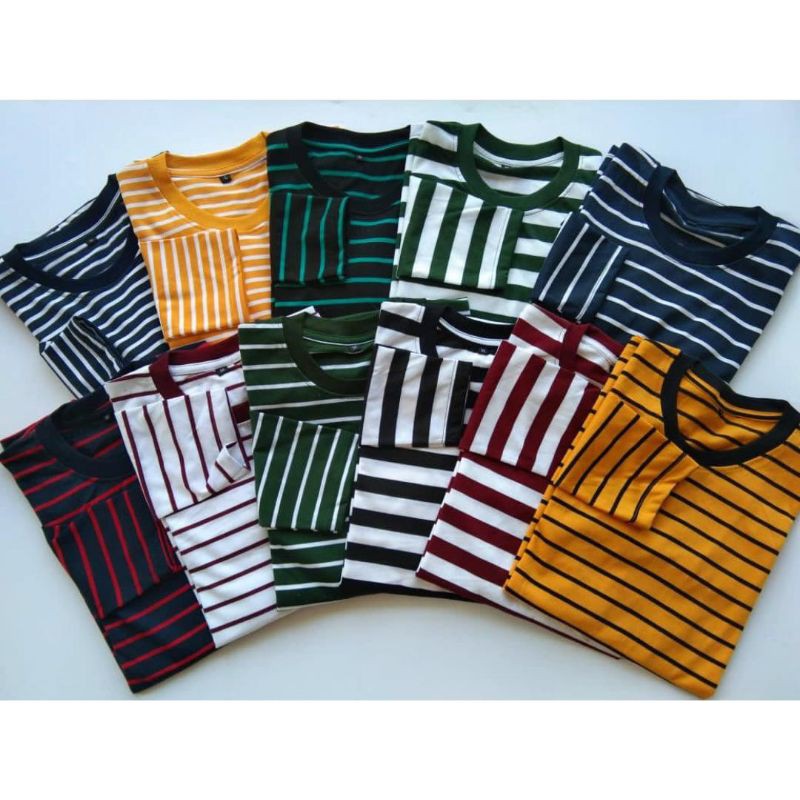 kaos stripe lengan panjang