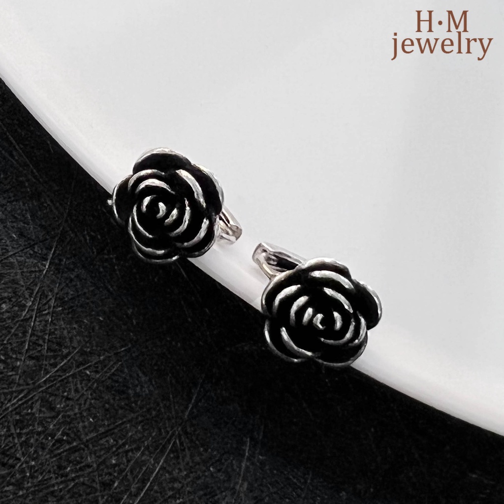 Anting Klip Bentuk Bunga Mawar Camellia Gaya Vintage