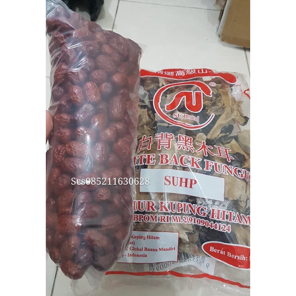 

JAMUR KUPING HITAM PUTIH 1 KG + ANGCO KURMA CINA 1 KG