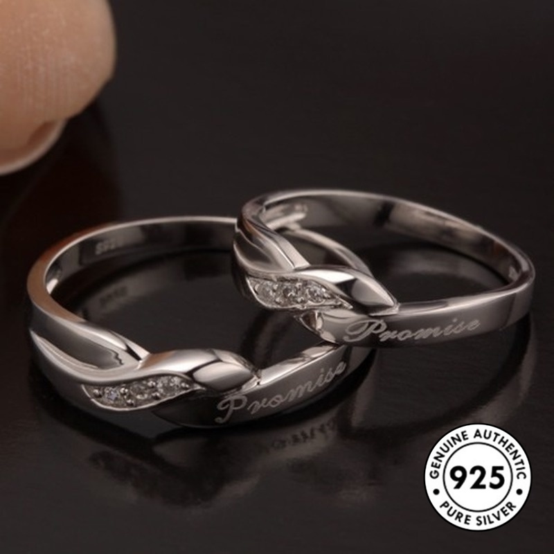 Cincin Berlian Bahan 925 Sterling Silver Untuk Pasangan