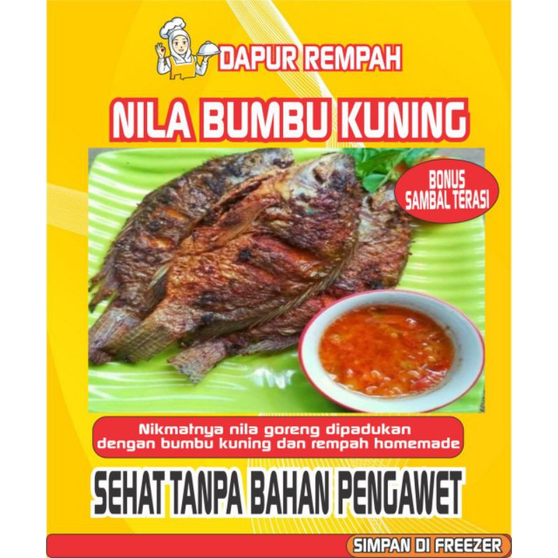 

Ikan Nila Bumbu Kuning Plus Sambal Terasi dan Sambal Bajak / Nila Segar/ Ikan Segar