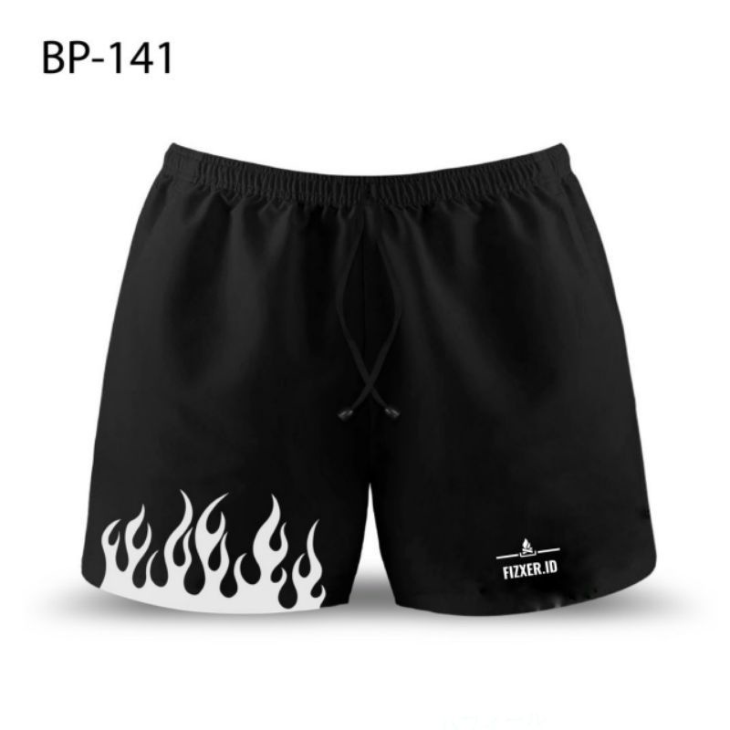 Boxer black on fire api / celana pendek katun kolor pria / shortpant / boxer pria